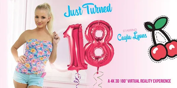 Cayla Lyons' 18th Birthday Solo Masturbation in VR