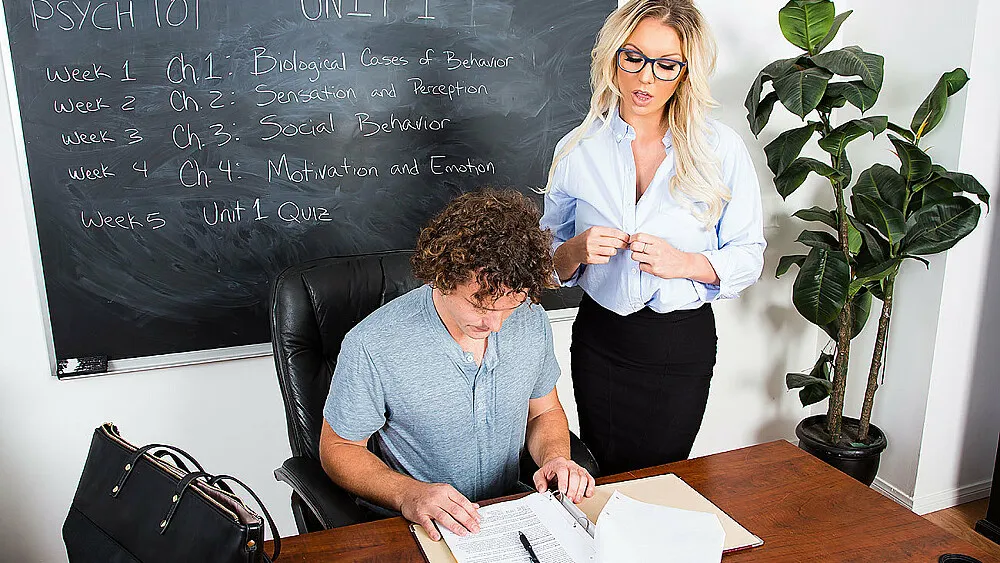 Kenzie Taylor and Robby Echo: My First Sex Teacher - HD MILF Porn with Deep Throating and Stockings