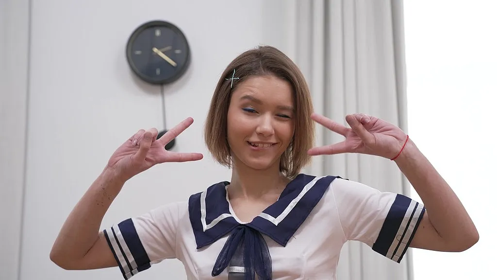Schoolgirl Kitty Doll88's Double Anal Debut with Leo Casanova - Rough Sex, Ass to Mouth, Cum Swallowing