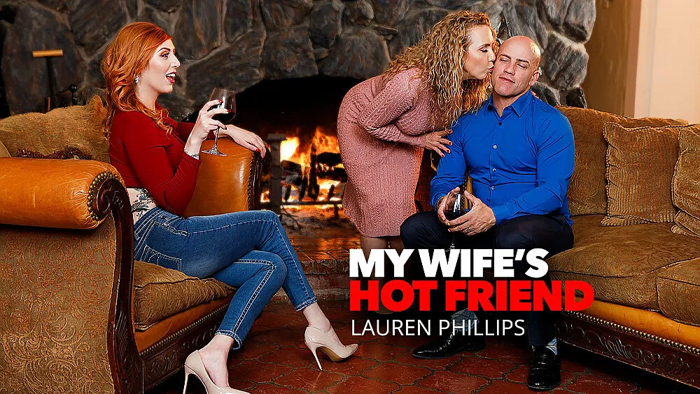 Lauren Phillips and Derrick Pierce: Red Head Wife's Friend with Big Tits and HD Tattooed Cum Shot