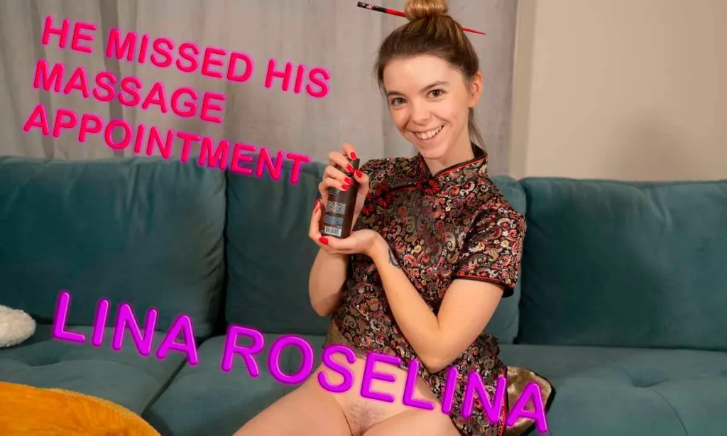 Lina Roselina's Teen Shaved Pussy 180° VR Video (4K)