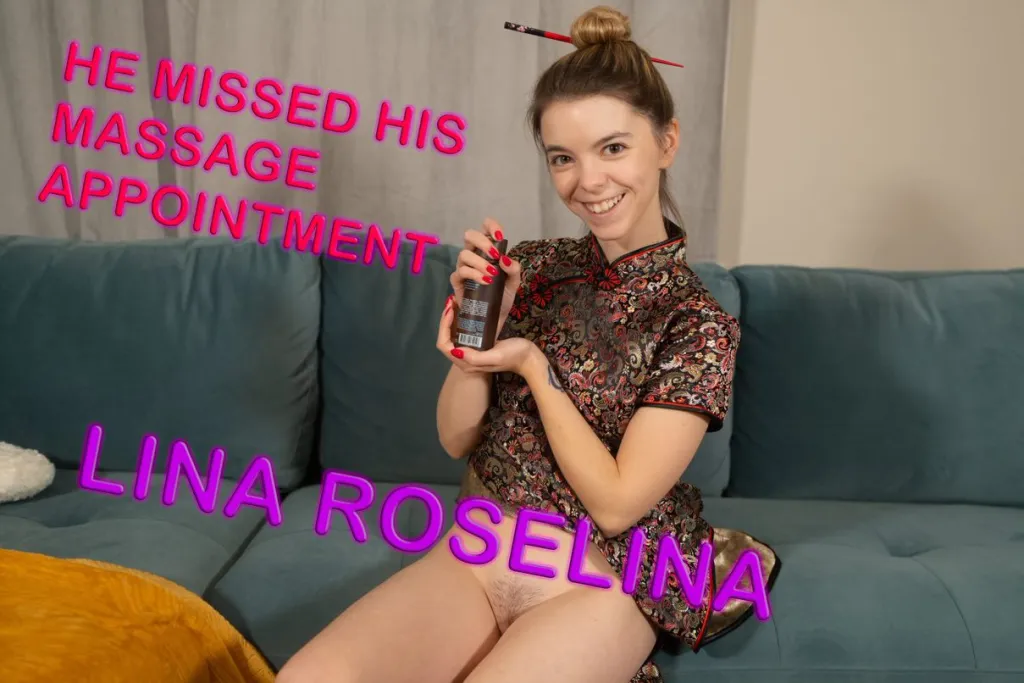 Lina Roselina's Solo Fingering & Massage Session - HD Brunette Masturbation