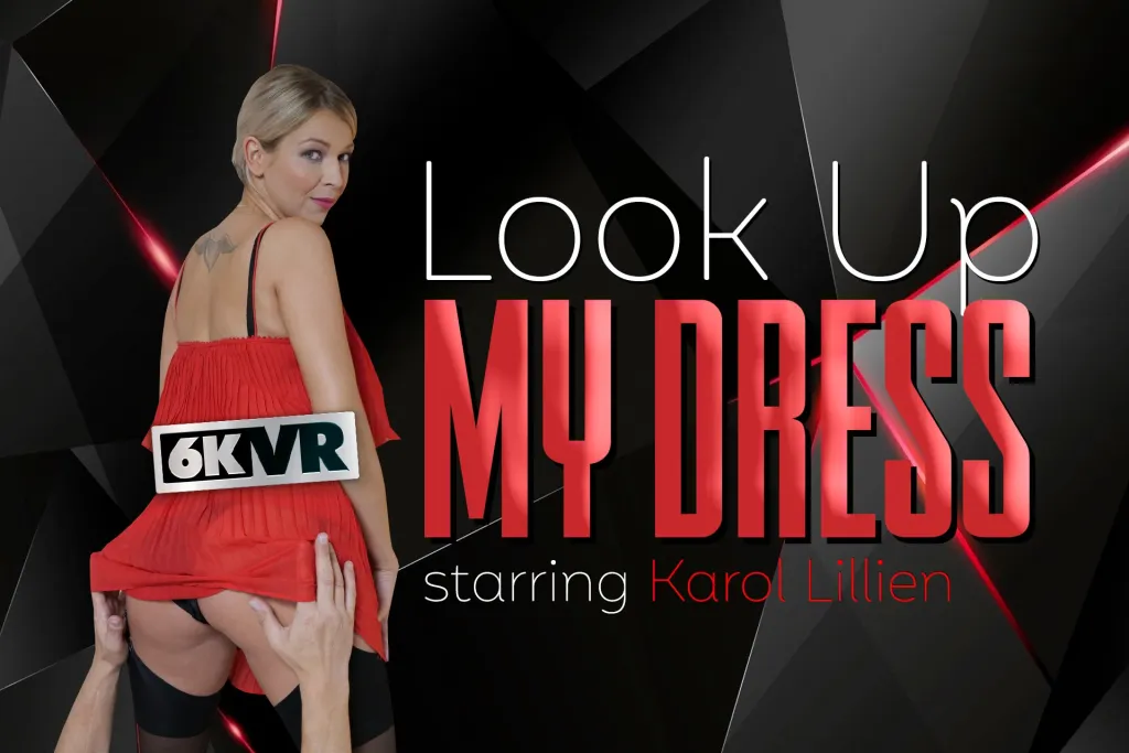 Karol Lilien's MILF Striptease in Stockings and Red Dress (VR)