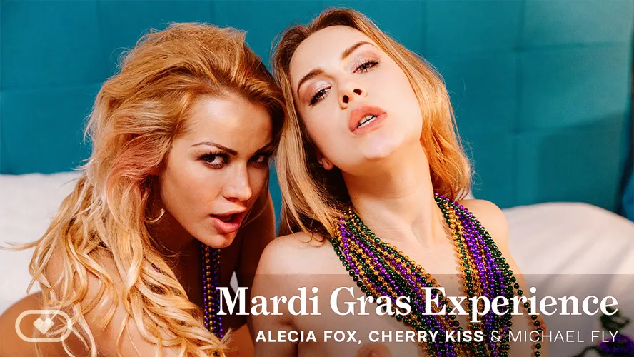 Alecia Fox, Cherry Kiss - Blonde Threesome: Blowjob, Masturbation, Pussy Licking (HD, VR)