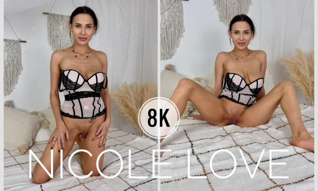 Nicole Love's Brunette 180° Solo Fingering Session in 60 FPS