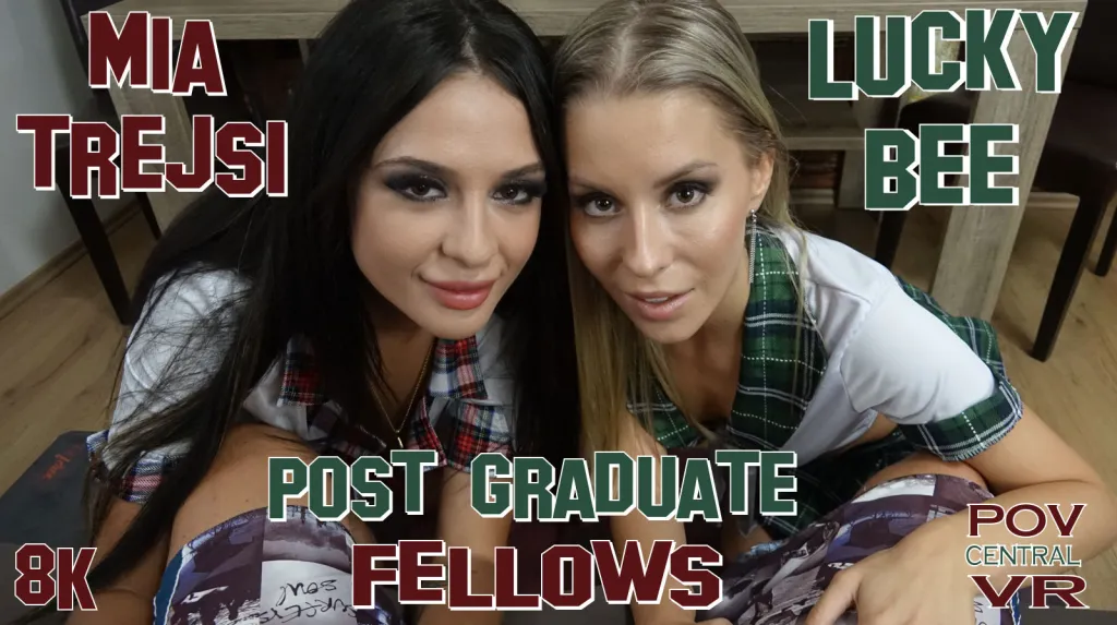 Mia Trejsi and Lucky Bee's College Study Break - Blowjob Threesome