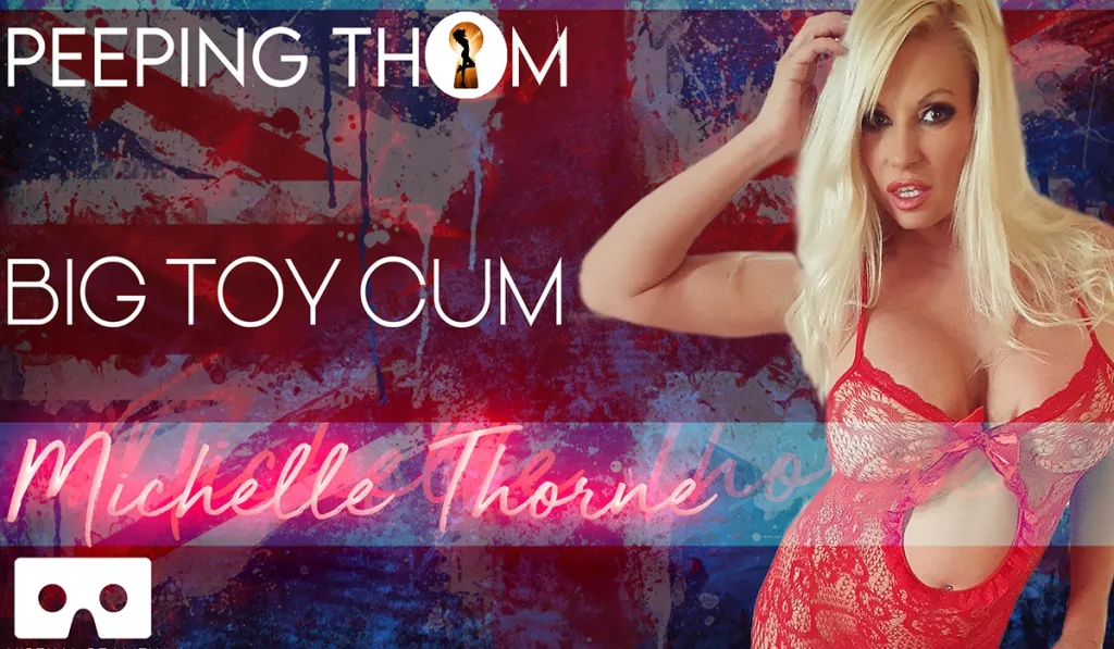 Michelle Thorne's Solo Masturbation with Stockings and Dildo (VR, HD)