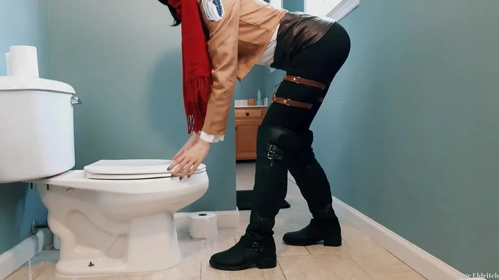 SageEldritch as Mikasa Ackerman's Intimate Cosplay Bathroom Moment - HD POV Video