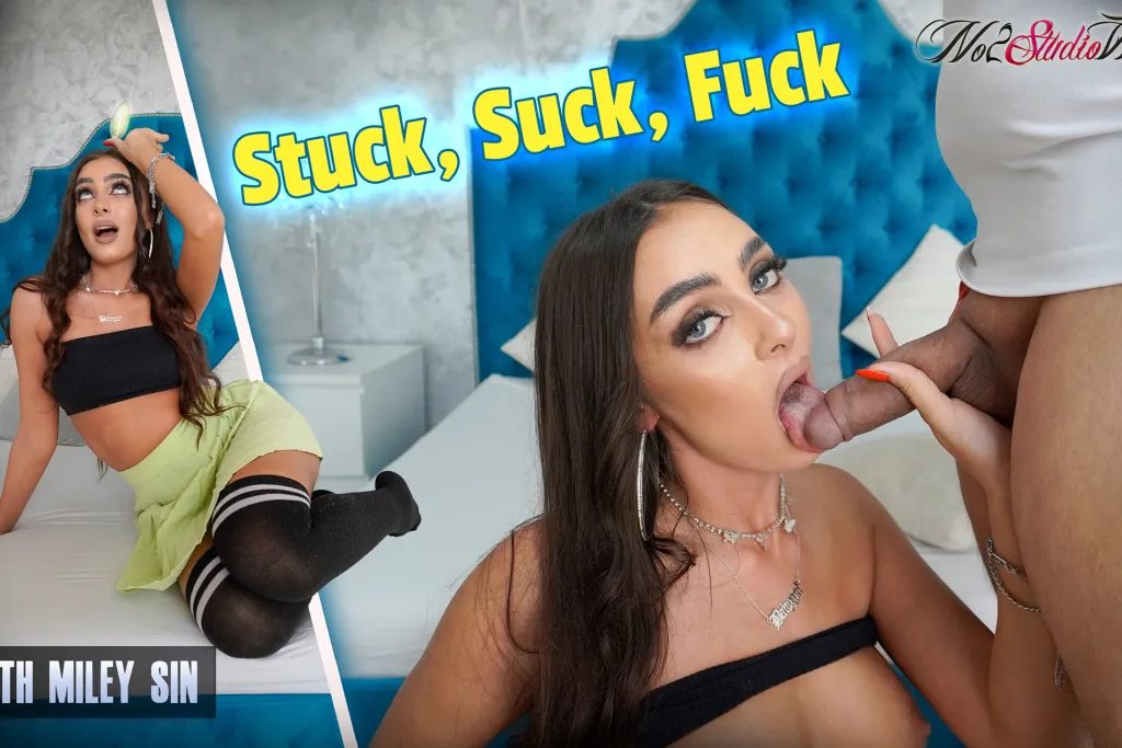 Miley Sin's Hot Brunette 180° VR Blowjob in HD