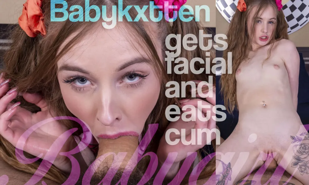 Baby Kitten in Reverse Cowgirl and Footjob Scene - Small Tits and Shaved Pussy (VR, 180°, 5K)