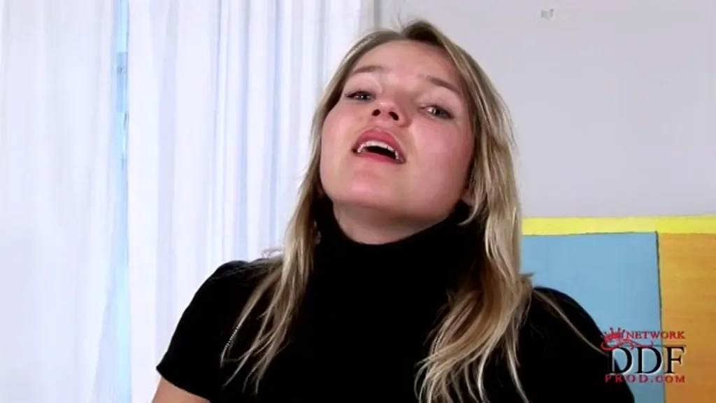 Dani's Blue-Eyed Gonzo Scene: Small Tits & Tattoo Reveal