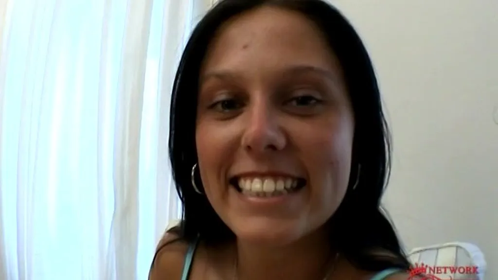 Lucie's Solo Performance: Brunette Babe Strips Indoors