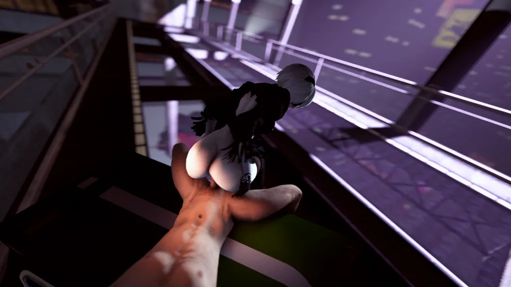 2B's Reverse Cowgirl in VR Hentai: HD 60FPS 180° Video by Spizder