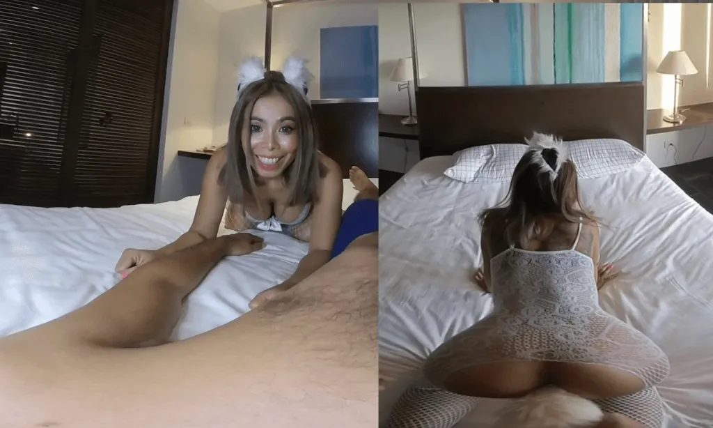 AmyVR and Catgirltrainer's MILF Night: Hardcore Cow Girl Scene in 180° VR