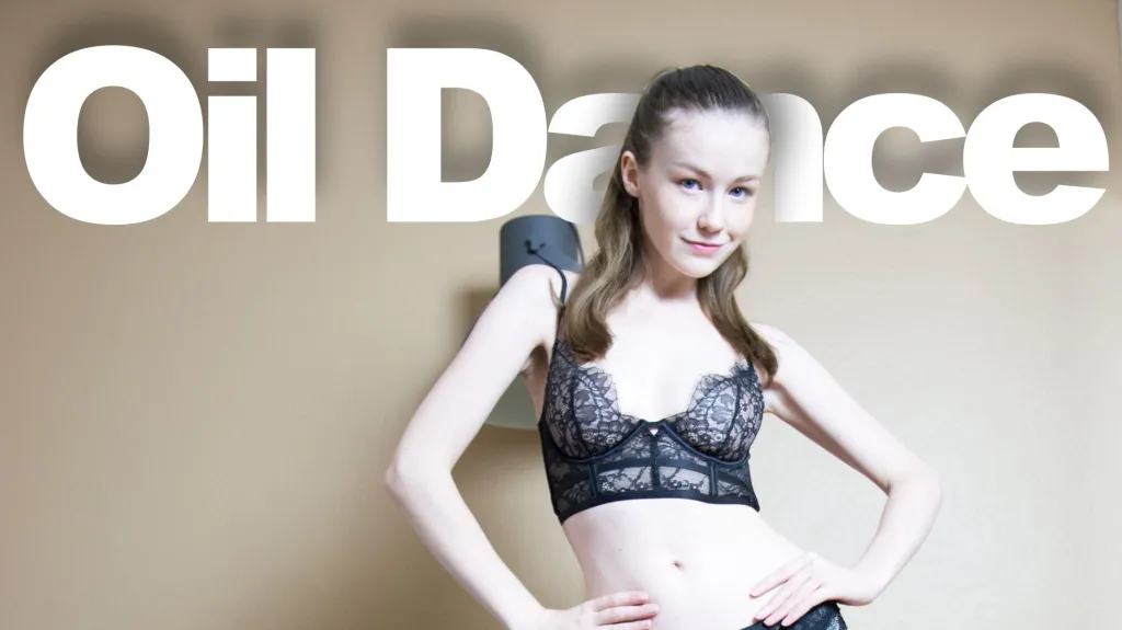 Emily Bloom's Solo Brunette Stockings & Oil Massage in HD