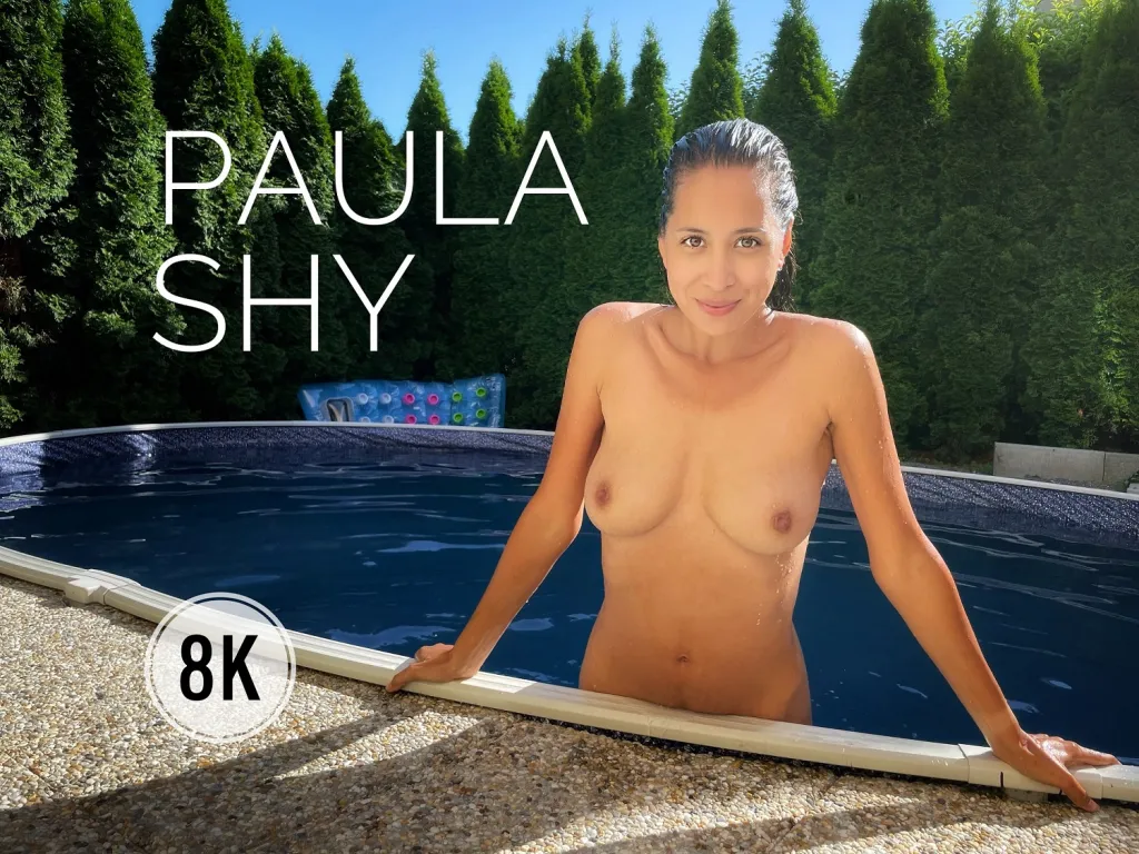 Paula Shy's Outdoor Poolside Masturbation - Fingering Her Shaved Pussy (HD)