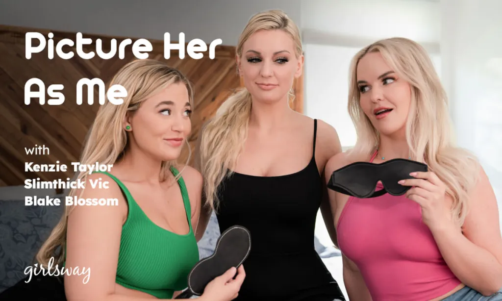 Blake Blossom, Slimthick Vic, and Kenzie Taylor's Blindfolded Lesbian Threesome - Shocked Discoveries in 4K
