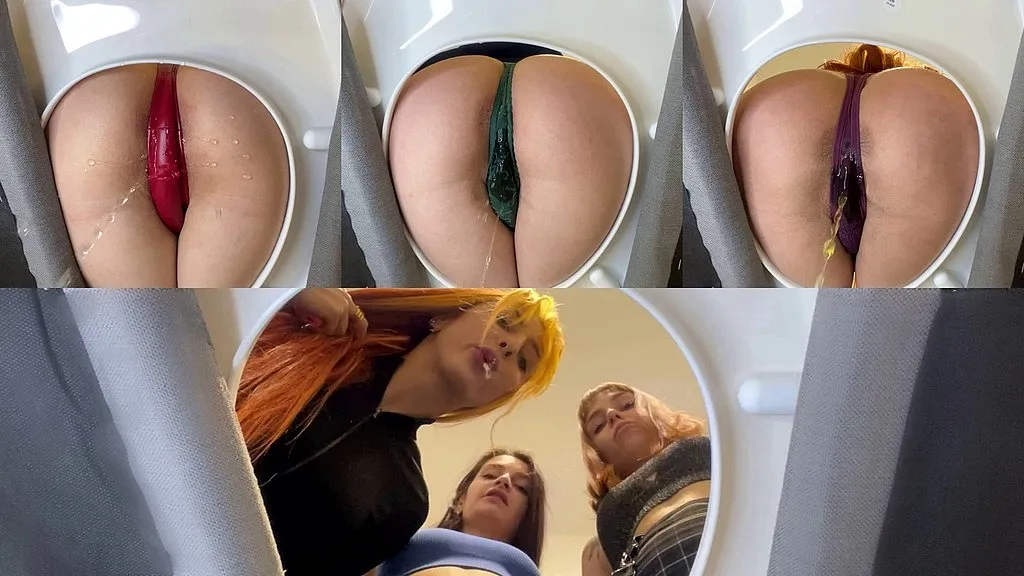 Kira, Sofi, Agma: Humiliating Toilet Session - Spit and Pee Threesome
