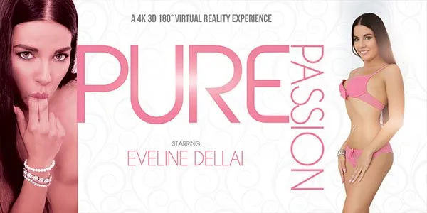 Eveline Dellai's VR Striptease & Solo Masturbation - Brunette Babe in Pink Lingerie & High Heels