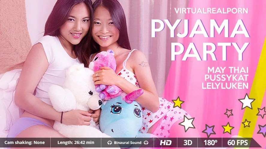 Asian Threesome: Pussy Kat, May Thai - VR Binaural Blowjob scene