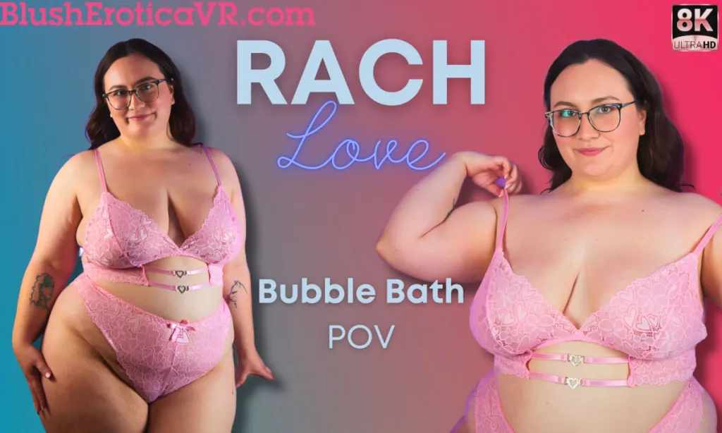Rach Love's Bath Time with Natural Tits and Fingering - 180° VR, 60 FPS