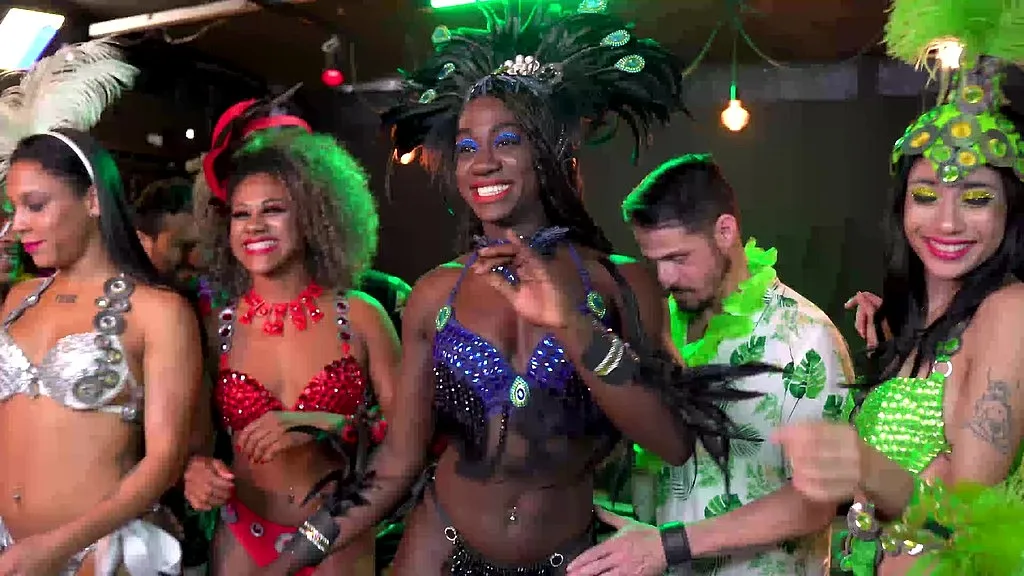 Eva Perez, Kel Aguiar, Thais Gomes - Brazilian Samba Chicks in Interracial Double Penetration (DP) & Big Black Cocks Party