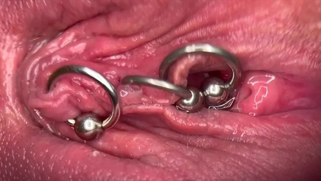 Pierced Clit and Wet Pussy of MILF Performer: [Performer 1], [Performer 2], and [Performer 3] - HD Close-up Piss Fetish Video