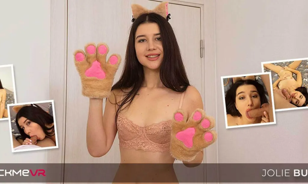 Jolie Butt's Brunette Brunette Nipple Play and Blowjob (VR, 60 FPS)