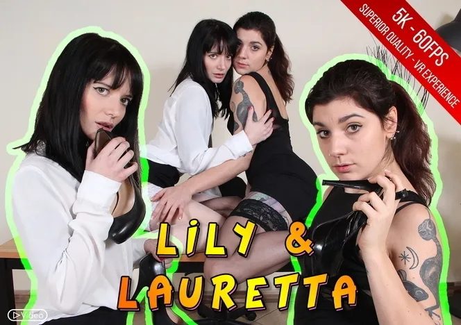Lauretta and Lily: Brunette Stunns in Stockings &amp; High Heels Fetish Session