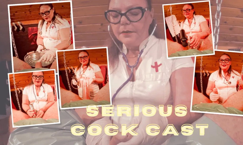 Mistress April and Slave Ares: Brunette Femdom Nurse checks Patient's Recovery in 180° VR (POV)