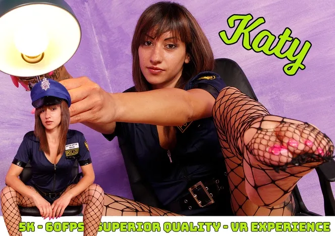Katy's Solo Cosplay Session in Fishnet Stockings and Peep-Toe Pumps