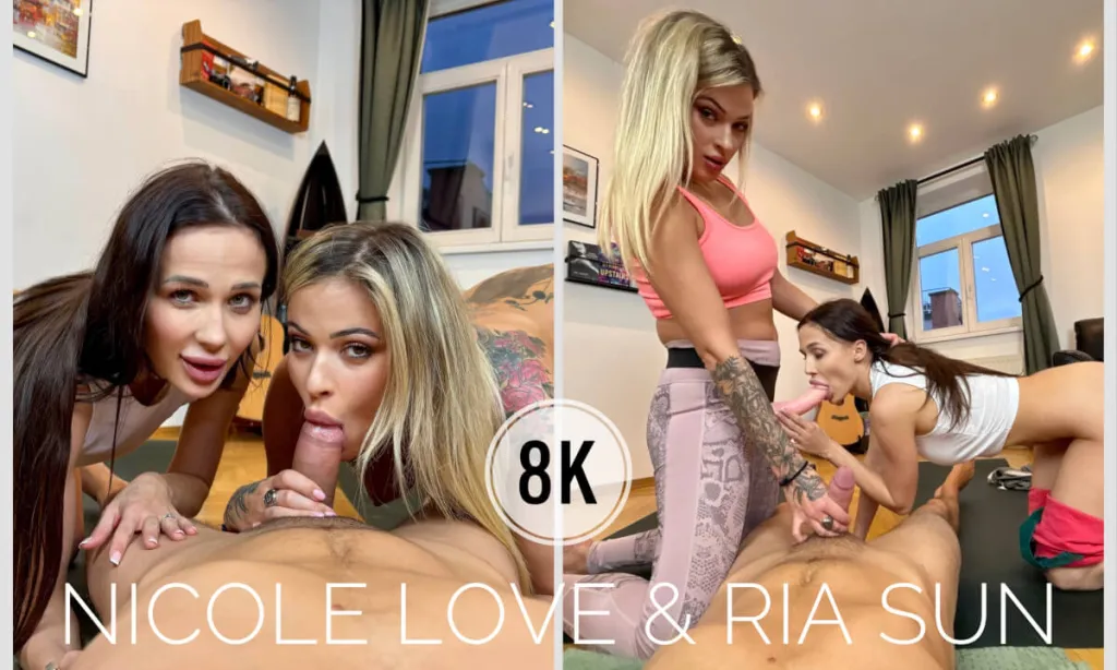 Nicole Love, Ria Sunn, Daniel G. - Threesome Cowgirl & Reverse Cowgirl in 4K