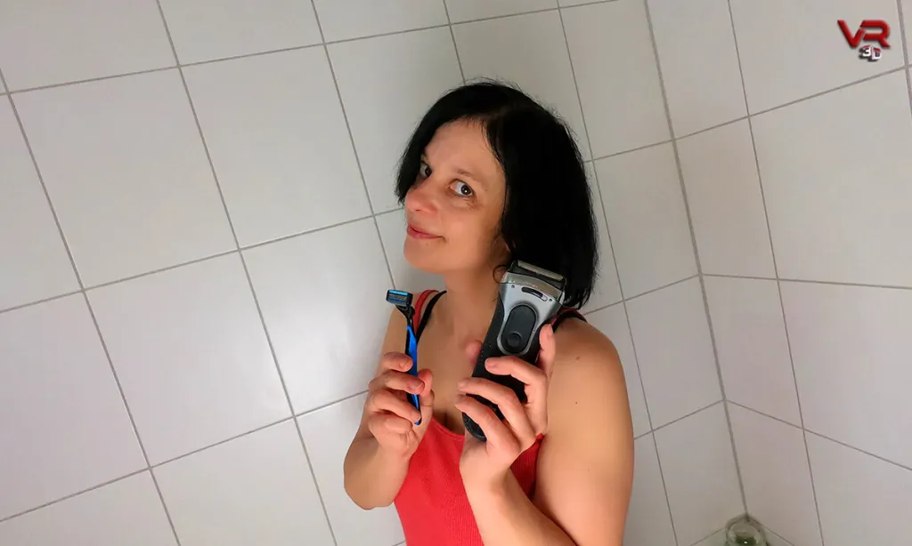 Sweet Coco's 180° Brunette MILF Bathroom Video (VR, 60 FPS)