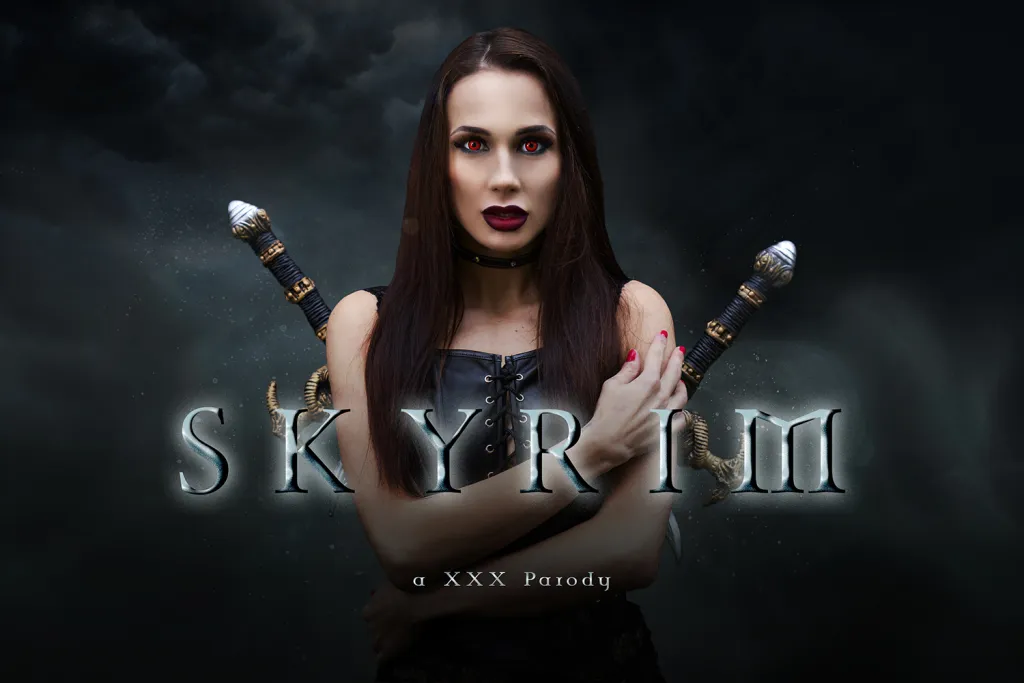Vampire Cosplay: Nicole Love's Seductive Blowjob in Skyrim - Immersive VR Porn Experience