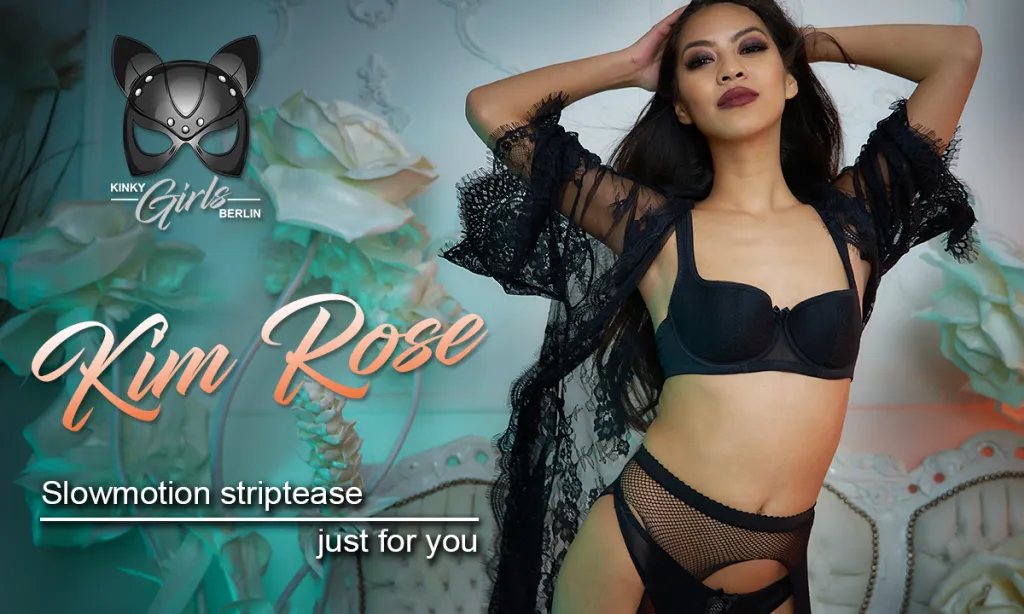 Kim Rose's Asian Solo Striptease in HD Stockings and High Heels