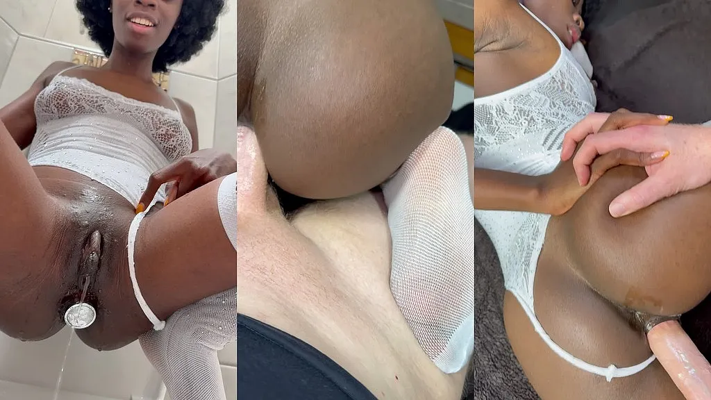 Black Reverse Cowgirl: Intense Anal Training with Creampie and Peeing