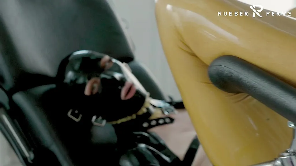 Rubber's Solo Anal Fetish Session with Sex Toy in Latex Outfit
