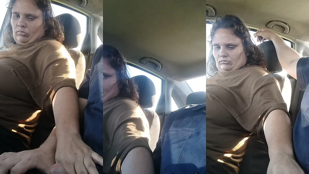 Stacy, Johnny: Big Tits Handjob in Car - Amateur, HD