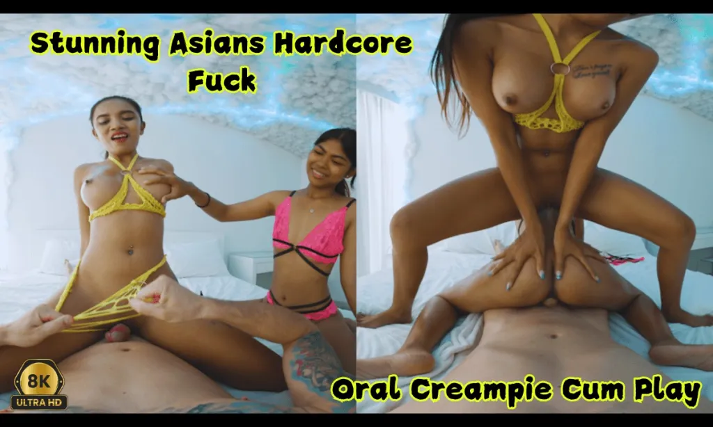 Cherry Lee, Maya Carter, and Tommy Stone in Asian Threesome: Interracial Passion in 4K VR