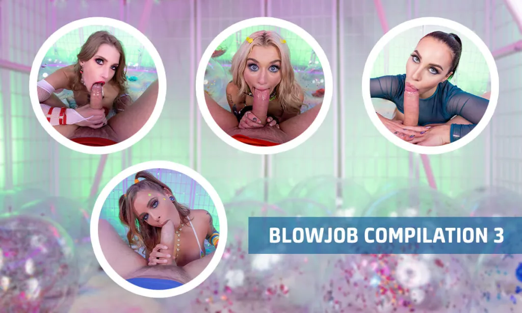 Octavia Red, Melissa Stratton, Jesse Pony - Gagging Blowjobs Compilation in 4K VR by VRhythm