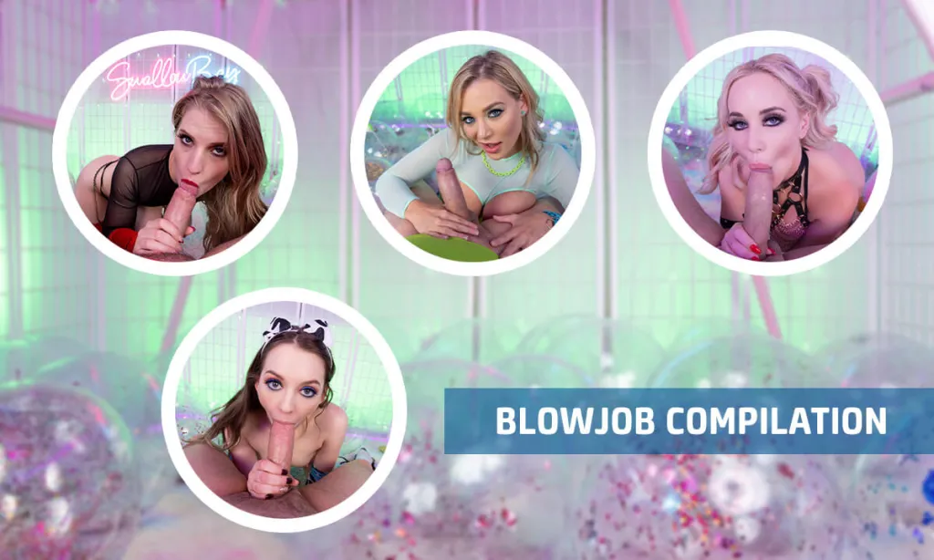 Octavia Red, Blake Blossom, Lily Larimar & Savannah Bond - Deep Throat Gagging Compilation (POV, 60 FPS, VR 180°)