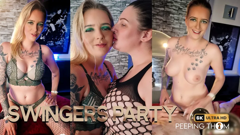 Melody Pleasure and Crystal Smith - Brunette and Blonde Stocked Performers in Brunette's POV Blowjob and Fingering Scene