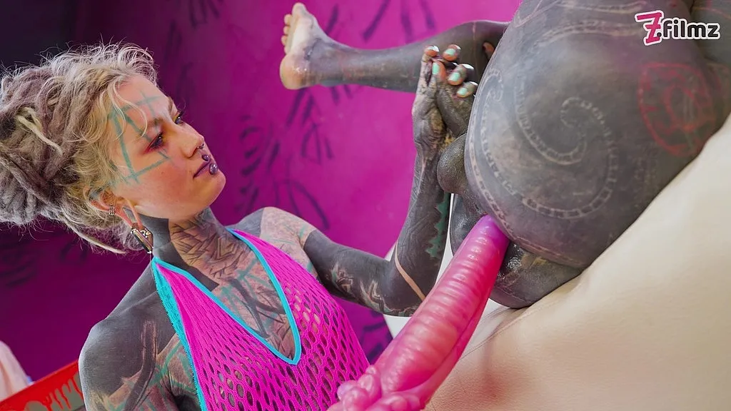 Tattooed Dominatrix Anuskatzz & Lily Lus: Intense Anal Play with Toys