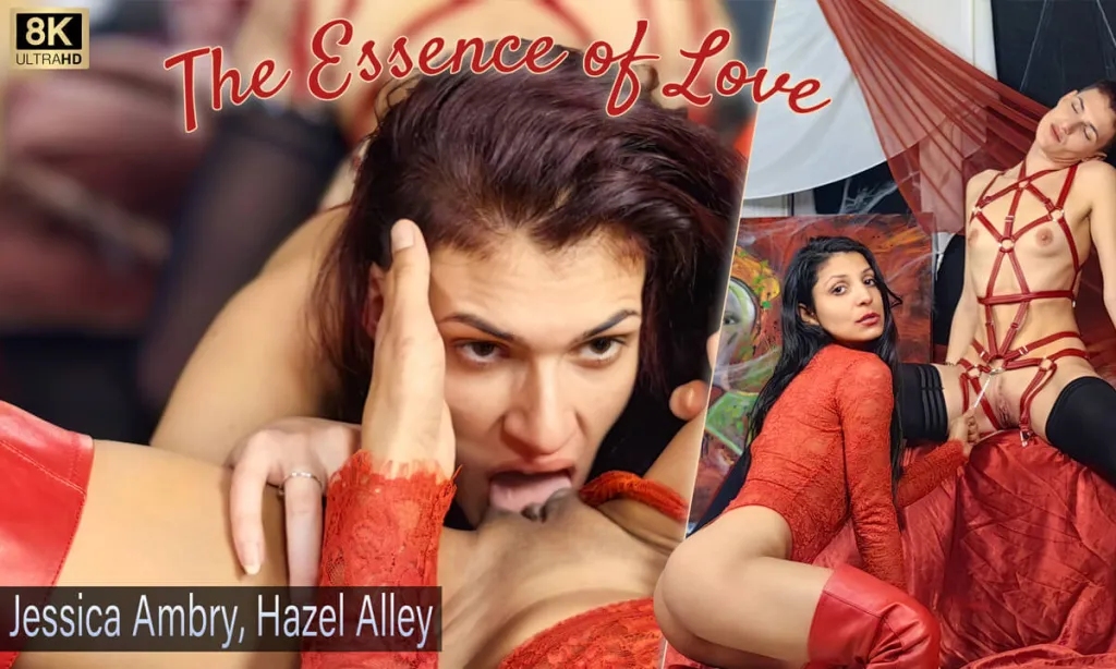 Hazel Alley and Jessica Ambry - Lesbian Pussy Licking in 180° 60FPS VR (Brunette, Tattoo)