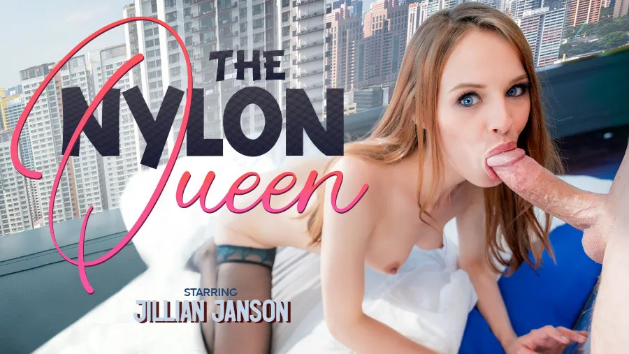 Jillian Janson's Stockings and Sexy Masturbation Performance in VR