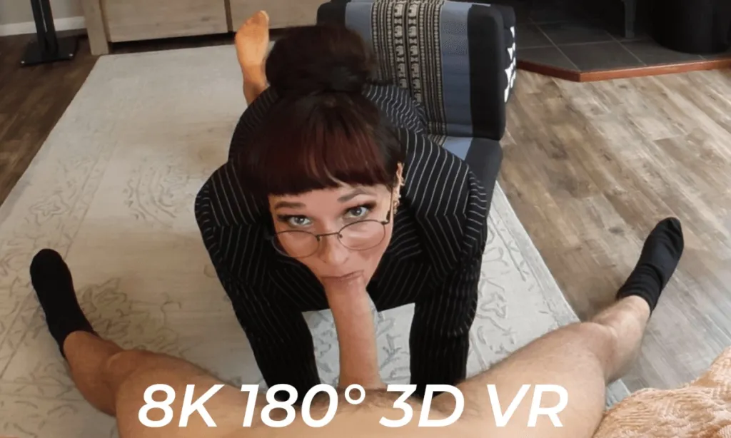 Darya Jane and Tony Stone's 8K VR Blowjob Experience: Brunette Feet and Cum in Mouth