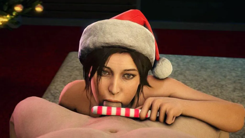 Lara Croft's Christmas VR Gonzo Animated Adventure - Binaural Sound, HD, VR 180°, 3D Cartoon