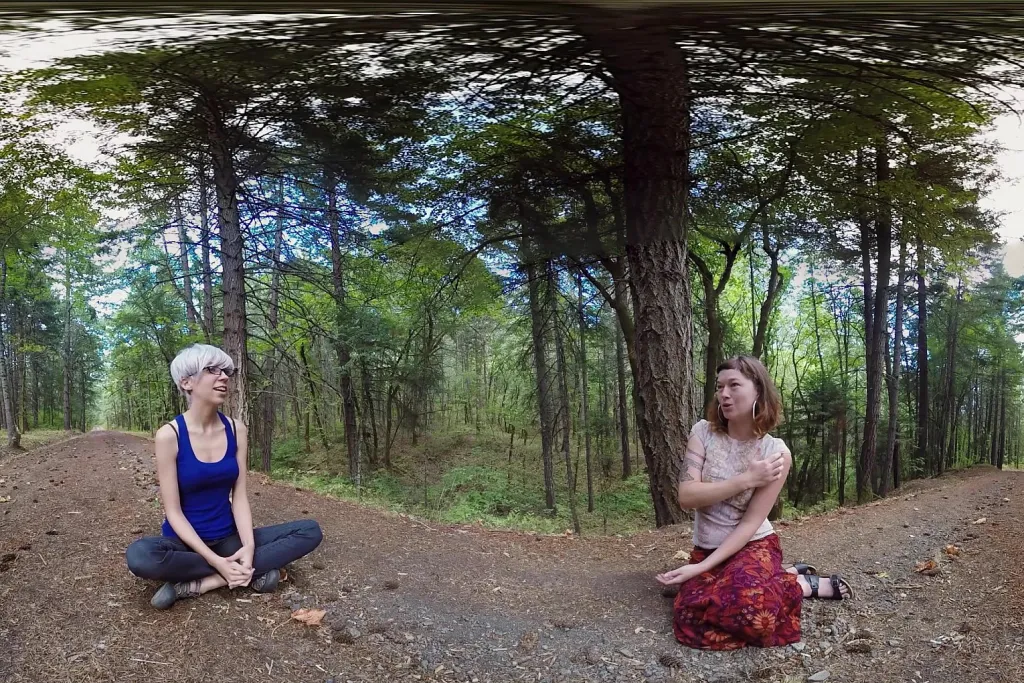 Turquoise: Outdoors Blonde with Natural Tits Discusses Bisexual Fantasies in VR 3D HD Video