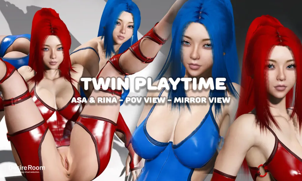 Twin Threesome: Asa & Rina - Mirrored Pleasures in 4K POV