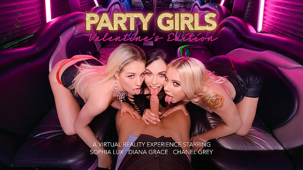 Title: "Valentine's Foursome: Chanel Grey, Diana Grace, Sophia Lux & Sam Shock - HD Deep Throat, Squirting, Big Cock